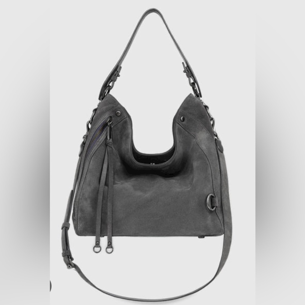 Rebecca Minkoff M.A.B. Gray Suede Hobo Bag